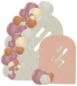 Illustration of a double arch stand with garland