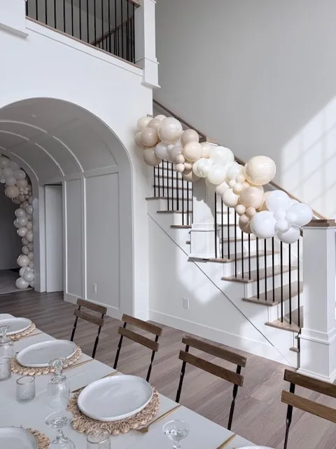 Staircase garland in white, cream and blush neutrals